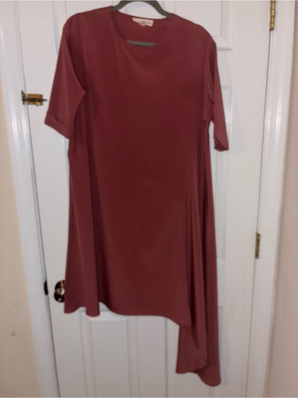 Mimu Maxi Burgundy Asymmetrical Tunic Dress Size Small
